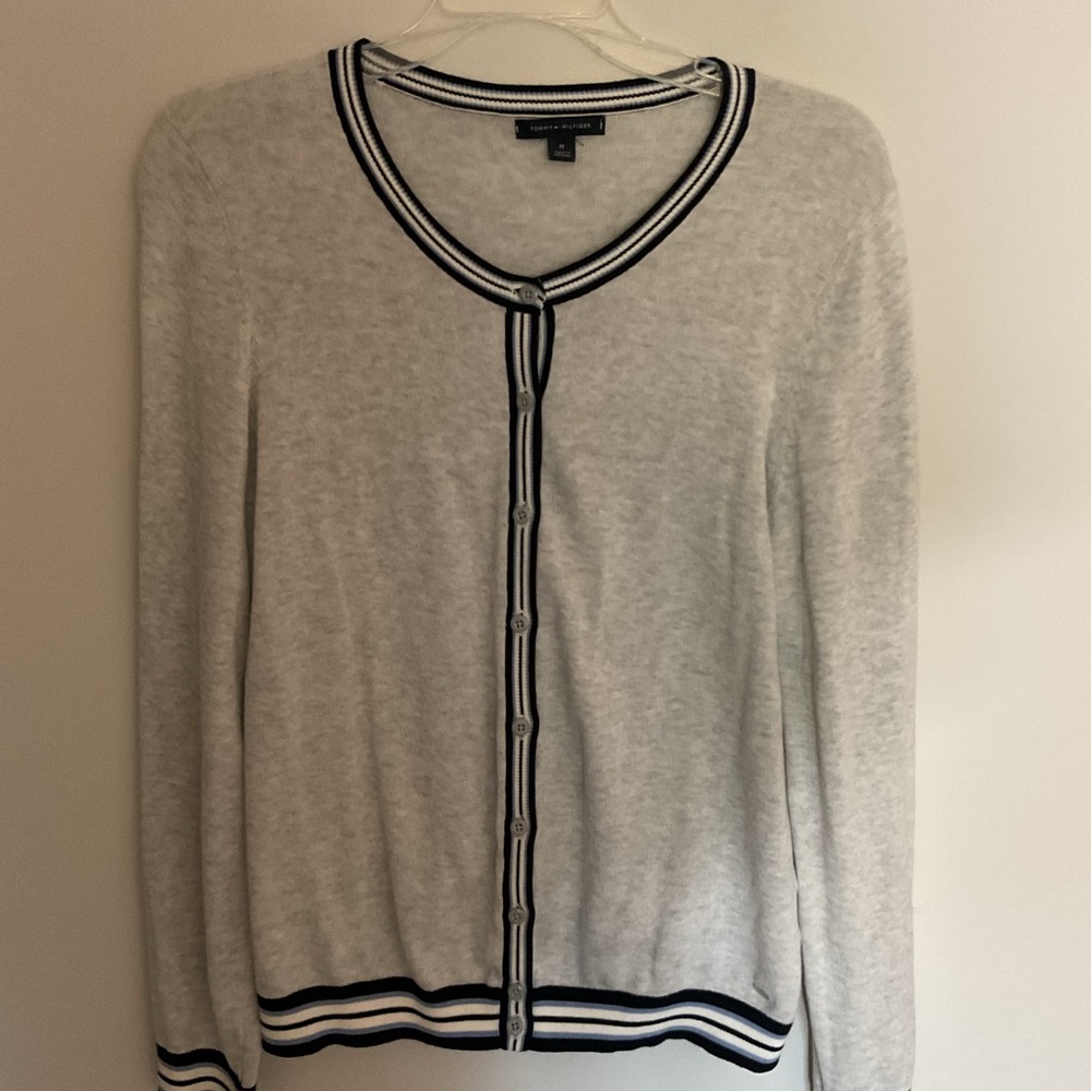 Banana Republic White and Black Cardigan